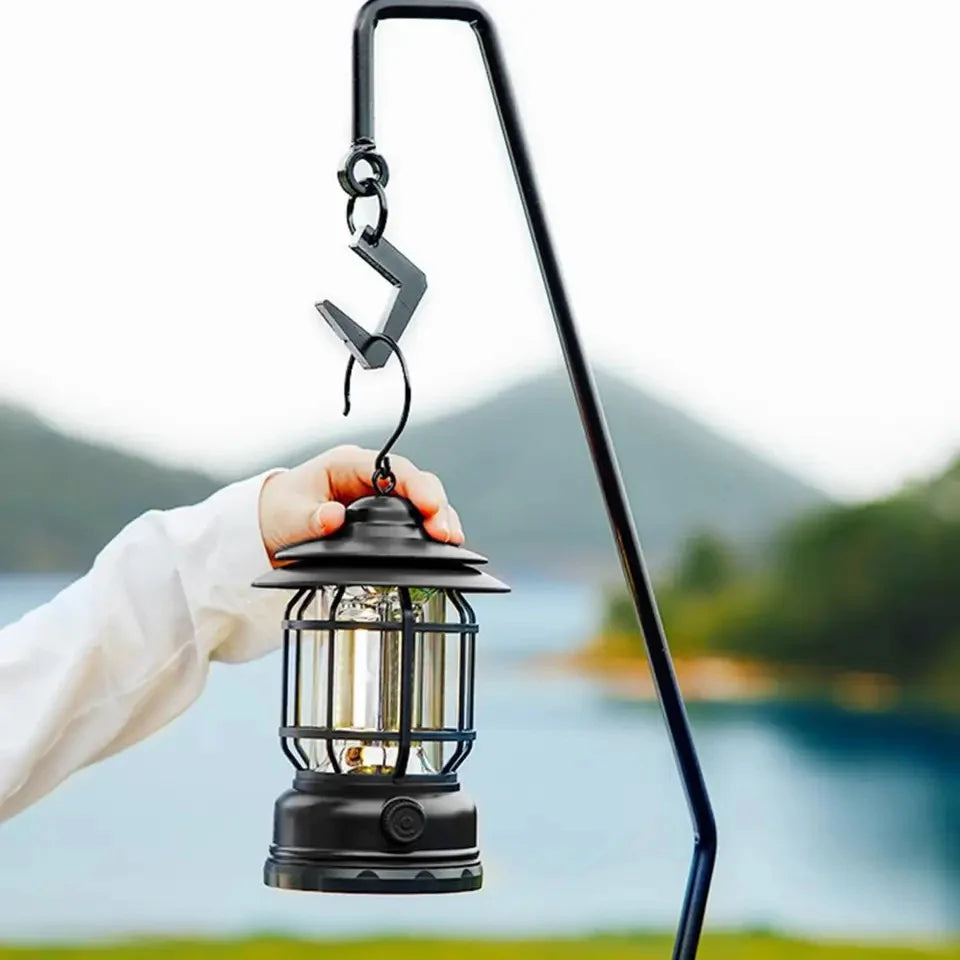 Retro Camping Lamp USB Rechargeable Lantern Camping Light
