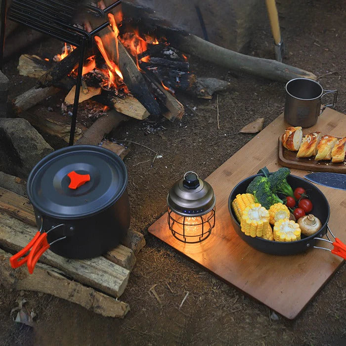 Camping Outdoor Cookware Set, Non-Stick Outdoor Folding Pot Pan Kettle Kit