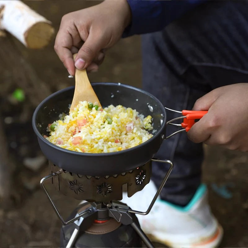 Camping Outdoor Cookware Set, Non-Stick Outdoor Folding Pot Pan Kettle Kit
