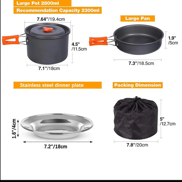 Widesea Camping Ultra-light Cookware Pots Set
